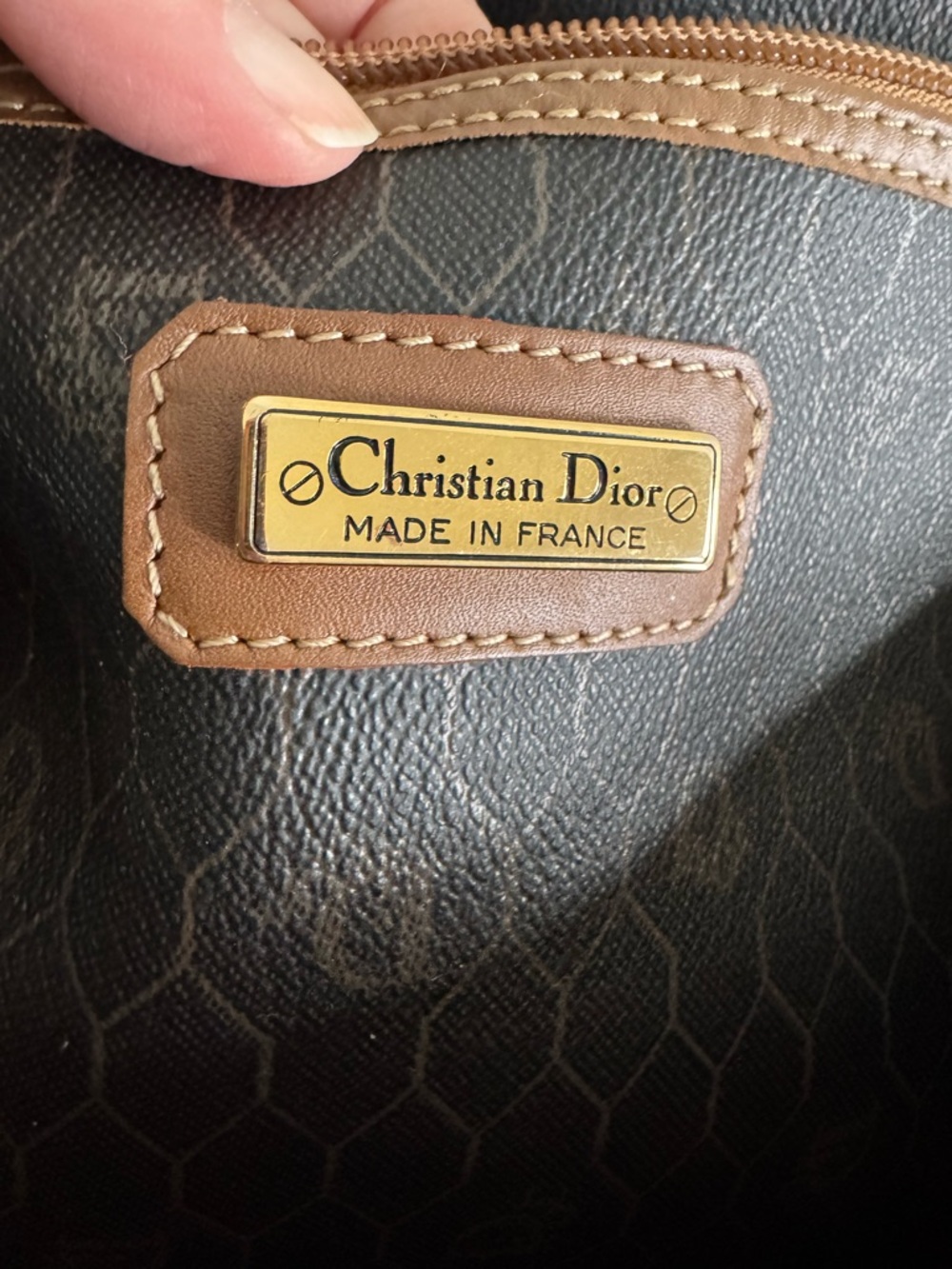 Christian Dior Honeycomb Boston Bag Brown & Tan with COA - Picture 15 of 16